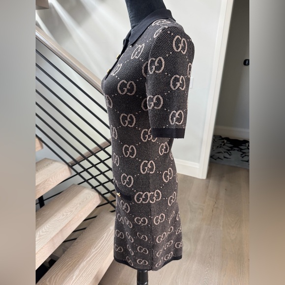 New Gucci Black and Brown Logo Mini Dress can fit Small and Medium size - Picture 5 of 8